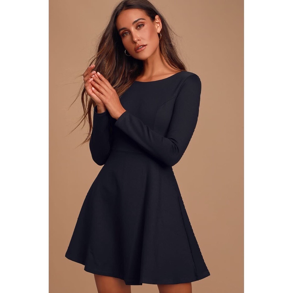 Lulus Forever Chic Black Long Sleeve Dress🌙✨